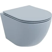 Miski WC - Mexen Lena Miska Wc Rimless Z Deską Wolnoopadającą Slim, Duroplast, Szara-Niebieska Mat - 30224069 - miniaturka - grafika 1