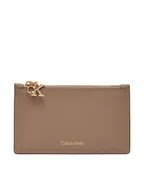 Etui na dokumenty i karty - Calvin Klein Etui na karty kredytowe Ck Zip Cardcase 6Cc LV04F1076G Beżowy - miniaturka - grafika 1