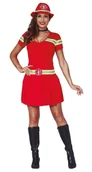 Dodatki do strojów karnawałowych - Strój Dla Doroslych Kobieta Strazak M 38-40 (Czapka, Sukienka) - miniaturka - grafika 1