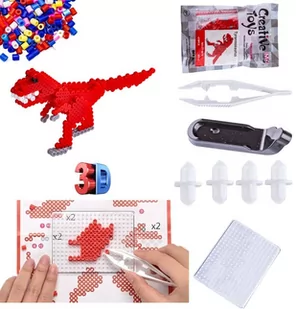 Koraliki Do Prasowania 3D Prasowanki Trójwymiarowe Szablon Dinozaury Tyranozaur - Prace ręczne dla dzieci - miniaturka - grafika 1