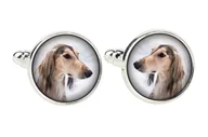 Spinki do mankietów i krawatów - Chart perski, Saluki - spinki do mankietów, ozdoba koszuli, zawieszka do koszuli marki Art-Dog - miniaturka - grafika 1