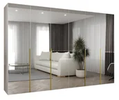 Szafy - Szafa uchylna otwierana ALICANTE 3 300 wys. 202 cm Biały + u. Złoty - miniaturka - grafika 1