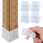 Krzesła - Nakładki Silikonowe Na Nogi Krzesła 4 Szt. Ochronne Nasadki Kwadratowe 40mm - miniaturka - grafika 1