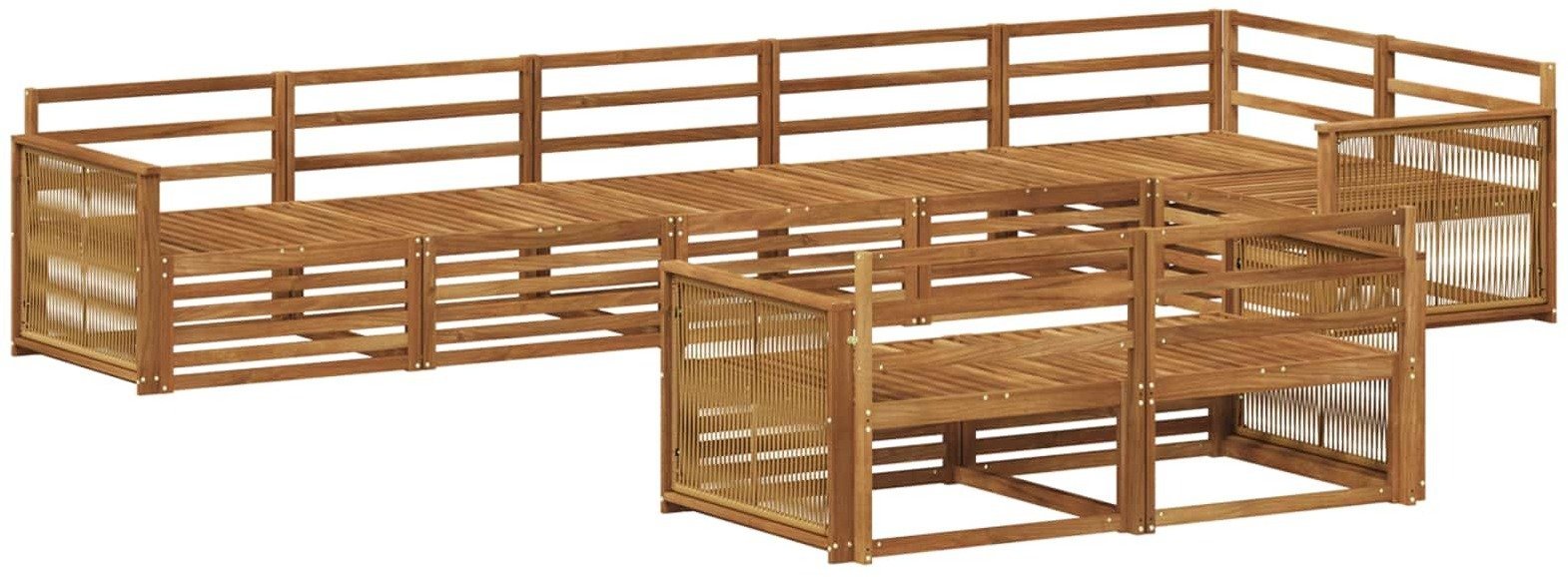 vidaXL Zestaw sof na zewnątrz 8 pcs naturalny