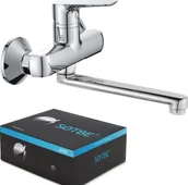 Baterie umywalkowe - SOTBE Bateria umywalkowa Inari ścienna chrom INA-SKW-50228688 - miniaturka - grafika 1