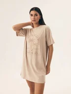 Piżamy damskie - Henderson Ladies Koszula nocna Nules 42671-02X L Beżowy - miniaturka - grafika 1