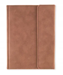 Notes książkowy zapinany Nubuk BRĄZOWY A5 - Planery - miniaturka - grafika 1