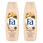 Kosmetyki do kąpieli - Cream & Oil Cacao żel pod prysznic zestaw 2x 750ml Fa - miniaturka - grafika 1