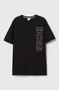 Koszulki dla dziewczynek - BOSS t-shirt bawełniany dziecięcy kolor czarny z nadrukiem - Boss - grafika 1