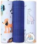 Pieluchy - Ega Kids Zestaw Pieluszki Tetrowe Wzorzyste Jednokolorowe 3 szt. 70x80 cm - miniaturka - grafika 1