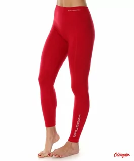 Spodnie sportowe damskie - Getry termoaktywne Brubeck Extreme Wool LE11130 damskie malinowe - grafika 1