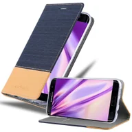 Etui i futerały do telefonów - Etui Cadorabo do Samsung Galaxy S7 EDGE w kolorze DARK BLUE BROWN Etui na telefon komórkowy z magnetycznym zamknięciem, funkcją podstawki i miejscem na kartę Etui ochronne Etui z klapką w stylu książki - miniaturka - grafika 1