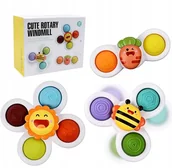 Zabawki sensoryczne - FIDGET SPINNER PRZYSSAWKA SENSORYCZNA KĄPIEL 3 SZT - miniaturka - grafika 1