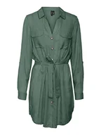 Sukienki - VERO MODA Damska sukienka koszulowa VMBUMPY L/S Shirt Dress WVN Curve NOOS, Laurel Wreath, 48 - miniaturka - grafika 1