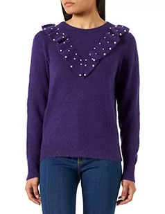 ICHI IHMACON LS4 sweter damski, 1937501/fioletowy indygo melanż, XL - Swetry damskie - miniaturka - grafika 1