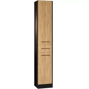 Szafka łazienkowa wysoka SLIM SL1 czarny / dąb artisan - Szafki łazienkowe - miniaturka - grafika 1