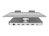 Akcesoria na biurko - DIGITUS Stojak przenośny do notebook/tablet regulowany ze stacją dokującą 6-portów USB Typ C RJ45 HDMI alum - miniaturka - grafika 1