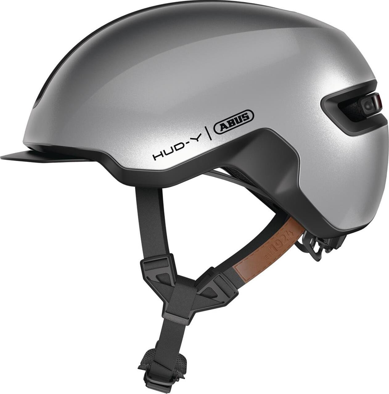 Kask rowerowy Abus HUD-Y, dla dorosłych i młodzieży, S, srebrny połysk AS