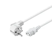 Kable komputerowe i do monitorów - Goobay Kabel zasilający Kaltgertekabel Schuko 90 - IEC C13 St/Bu 3.00m wei - 951 - miniaturka - grafika 1