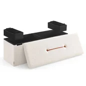 Pufy i podnóżki - Pojemna pufa kremowo-biała bukla 131 L - miniaturka - grafika 1