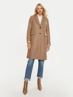 Płaszcze damskie - Tommy Hilfiger Płaszcz wełniany WW0WW42738 Brązowy Regular Fit - miniaturka - grafika 1