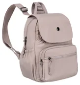 Plecaki - Fioletowy modny plecak damski PETERSON mały miejski na suwak i klapkę magnetyczną kieszonki miejsce na wodę uchwyt do ręki regulowane szelki - miniaturka - grafika 1