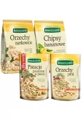 zestaw bakalii: chipsy bananowe, orzechy pinii, nerkowca, pistacje prażone - Bakalie - miniaturka - grafika 1