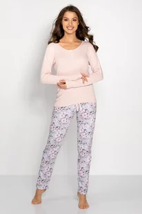 Piżama Margarita Pink-Grey, XL - Piżamy damskie - miniaturka - grafika 1