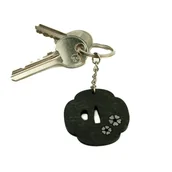 Breloki - Brelok Breloczek Do Kluczy Tsuba Sakura Kwiat Wiśni Czarno Srebrna - miniaturka - grafika 1