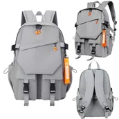 Plecaki szkolne i tornistry - Plecak Szkolny Tornister Młodzieżowy Miejski Na Laptopa Wodoodporny Szary - miniaturka - grafika 1