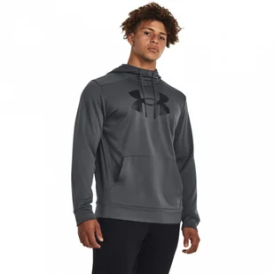 Męska bluza treningowa nierozpinana z kapturem Under Armour UA Armour Fleece Big Logo HD - szara - UNDER ARMOUR - Bluzy sportowe męskie - miniaturka - grafika 1