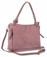 Torebki damskie - Torebka Damska Shopperka Worek Pojemna Duża A4 Modna Torba CH3312 Różowa - miniaturka - grafika 1