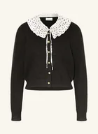 Swetry damskie - Claudie Pierlot Kardigan Z Odpinanym Kołnierzem schwarz - miniaturka - grafika 1