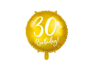 Balon foliowy złoty - 30th Birthday - 45 cm - 1 szt. - Urodziny dla dorosłych - miniaturka - grafika 1