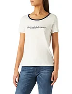 Koszulki i topy damskie - Naf Naf T-shirt damski, ecru/granatowy, XS - miniaturka - grafika 1