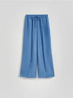 Spodnie damskie - Reserved - Spodnie z tkaniną cupro - jasnoniebieski - miniaturka - grafika 1