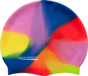 Aqua Speed Markartur Wielokorowy Bunt czepek silikonowy różowo-granatowo-czerwony - Pływanie - miniaturka - grafika 1