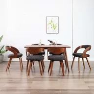 Krzesła - vidaXL Krzesła do jadalni 6 szt., drewniana rama, ciemnoszare, tkanina - miniaturka - grafika 1