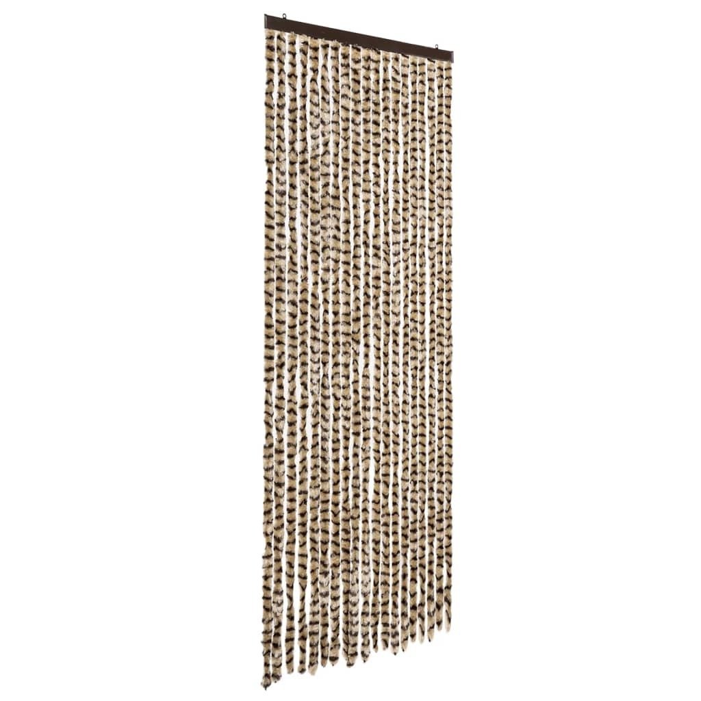 vidaXL Zasłona przeciwsłoneczna beżowo-brązowa 56x200 cm szenilowa