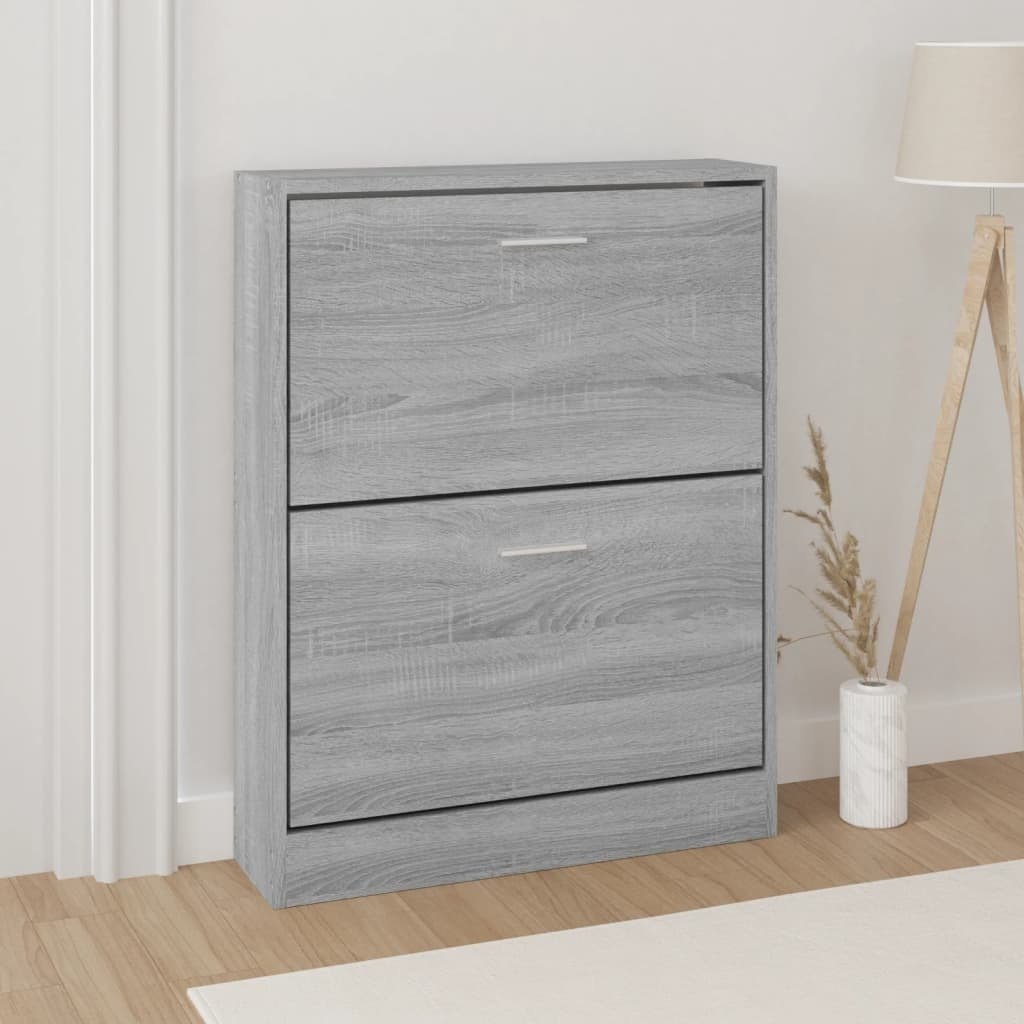 Szafka na buty szara Sonoma 59x17x81 cm Materiał drewnopochodny