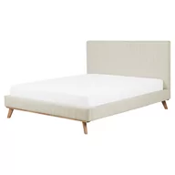 Łóżka - Beliani Łóżko beżowe tapicerowane 160x200 cm TALENCE - miniaturka - grafika 1
