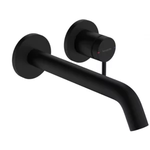 HANSGROHE 73351670 Tecturis S Jednouchwytowa bateria umywalkowa ścienna, podtynkowa z wylewką 22,5 cm Czarny Matowy - Baterie umywalkowe - miniaturka - grafika 1