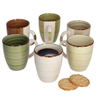 zestaw 6 kubków do kawy Nature styl country Ø 8,7 cm 300 ml dzbanek do herbaty rustykalny wygląd - Dzbanki i imbryki - miniaturka - grafika 1