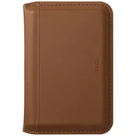 Telefony stacjonarne - Magnetyczny portfel RFID UNIQ Lyden DS stojak na telefon karmelowy - miniaturka - grafika 1
