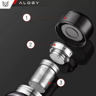 Termos butelka bidon termiczny 800ml do kawy herbaty yerba mate LED sitko smyczka Alogy wyświetlacz Czarny - Części i akcesoria do laptopów - miniaturka - grafika 4