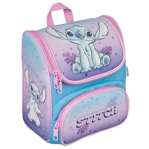 Scooli – plecak przedszkolny CUTIE – komora główna i kieszeń przednia – wyściełane szelki i plecy – idealny dla dzieci od 3 lat, Stitch, ok. 22 × 24 × 15 cm