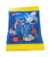 Klocki - LEGO City Zestaw - Diver with Reef and Shark 952406 polybag klocki - miniaturka - grafika 1