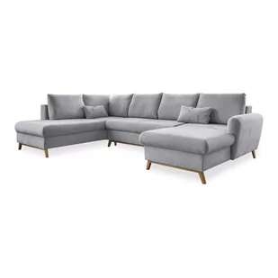 Jasnoszara rozkładana sofa w kształcie litery "U" Miuform Scandic Lagom, lewostronna - Narożniki - miniaturka - grafika 1
