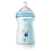 Butelki dla niemowląt - Chicco Butelka NaturalFeeling 6m+ 330ml BLUE - miniaturka - grafika 1