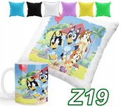 Gadżety dla niej i dla niego - ZESTAW KUBEK +POSZEWKA Z NADRUKIEM PREZENT NIEBIESKI PIESEK+IMIĘ - miniaturka - grafika 1